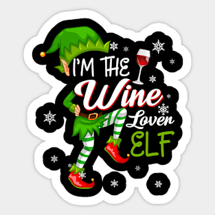 I'm The Wine Lover Elf Matching Family Christmas Sticker